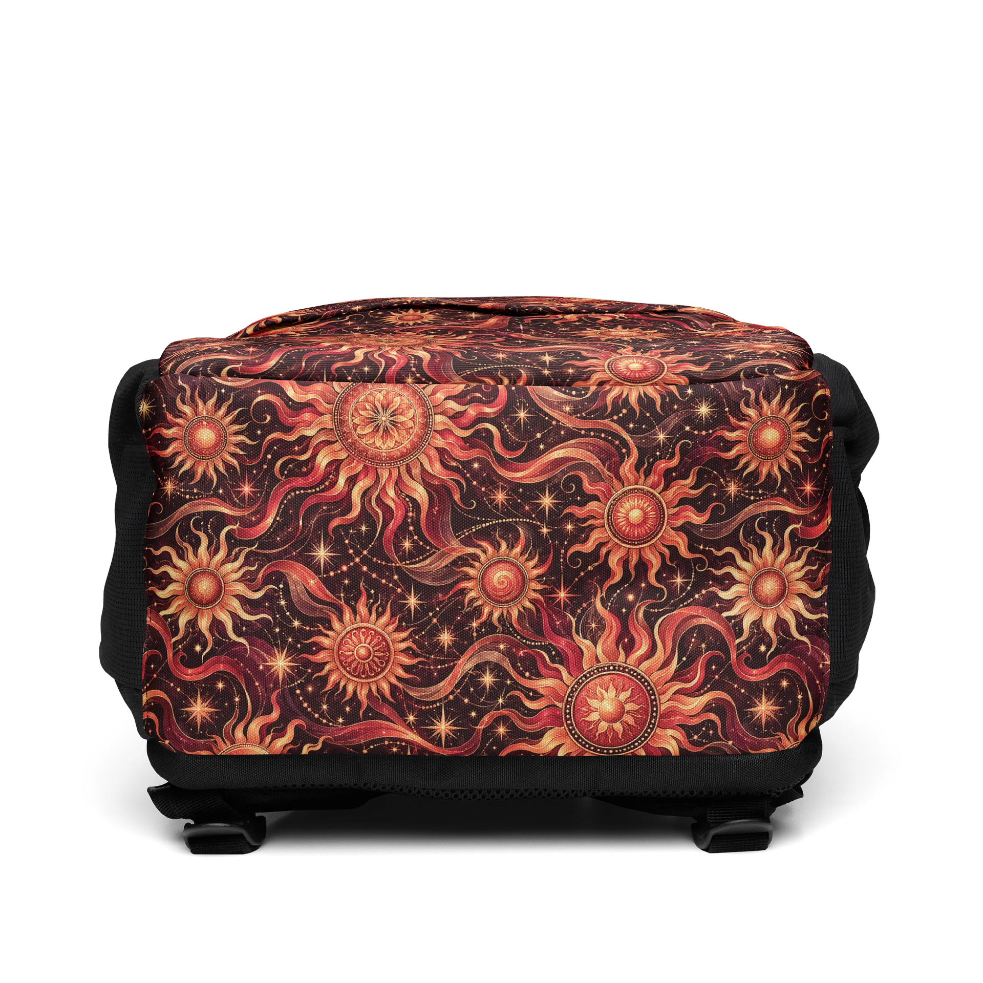 Red Ornamental Suns Backpack / Celestial Sunburst Boho Gothic ...