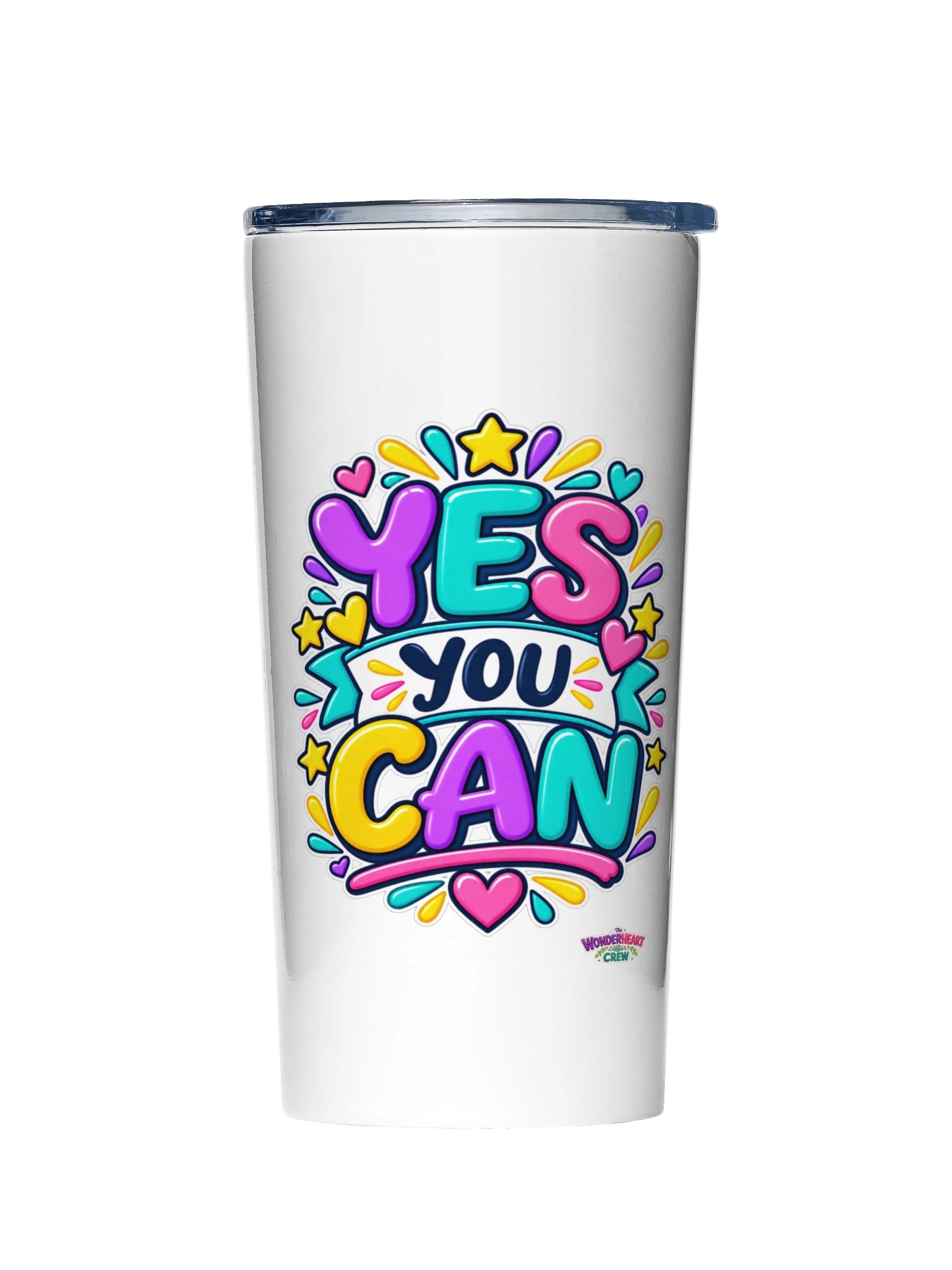 20oz Stainless Steel Inspirational Tumbler - Yes You Can. product image (1)