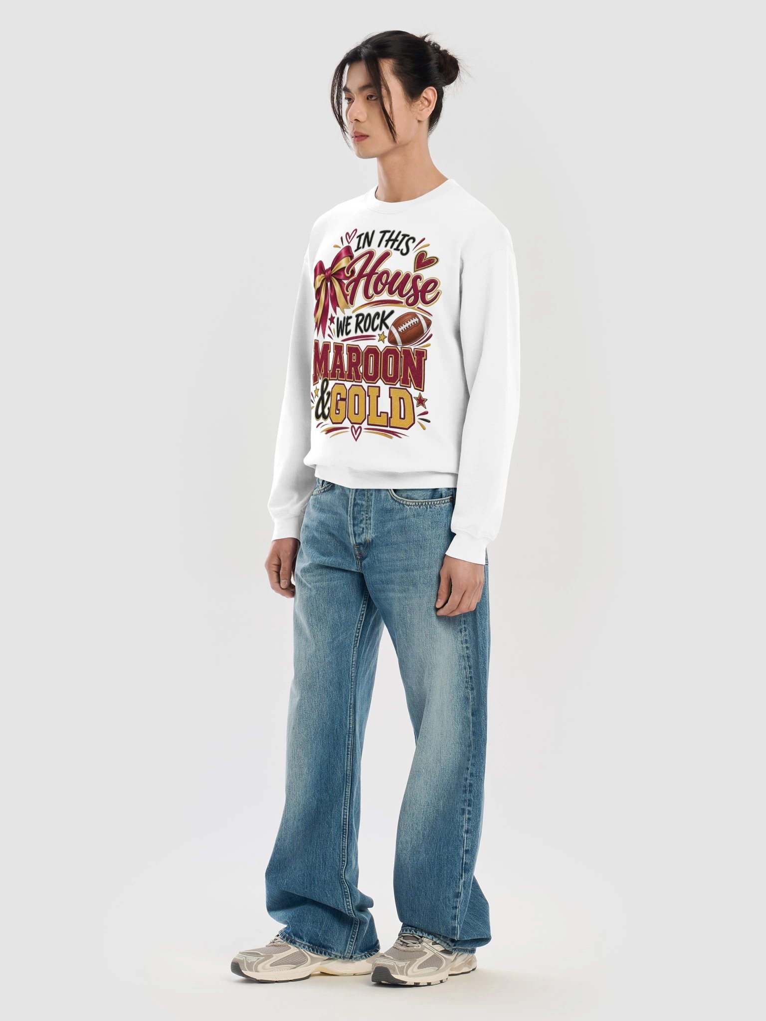 In This House We Rock Maroon & Gold Sweatshirt product image (25)