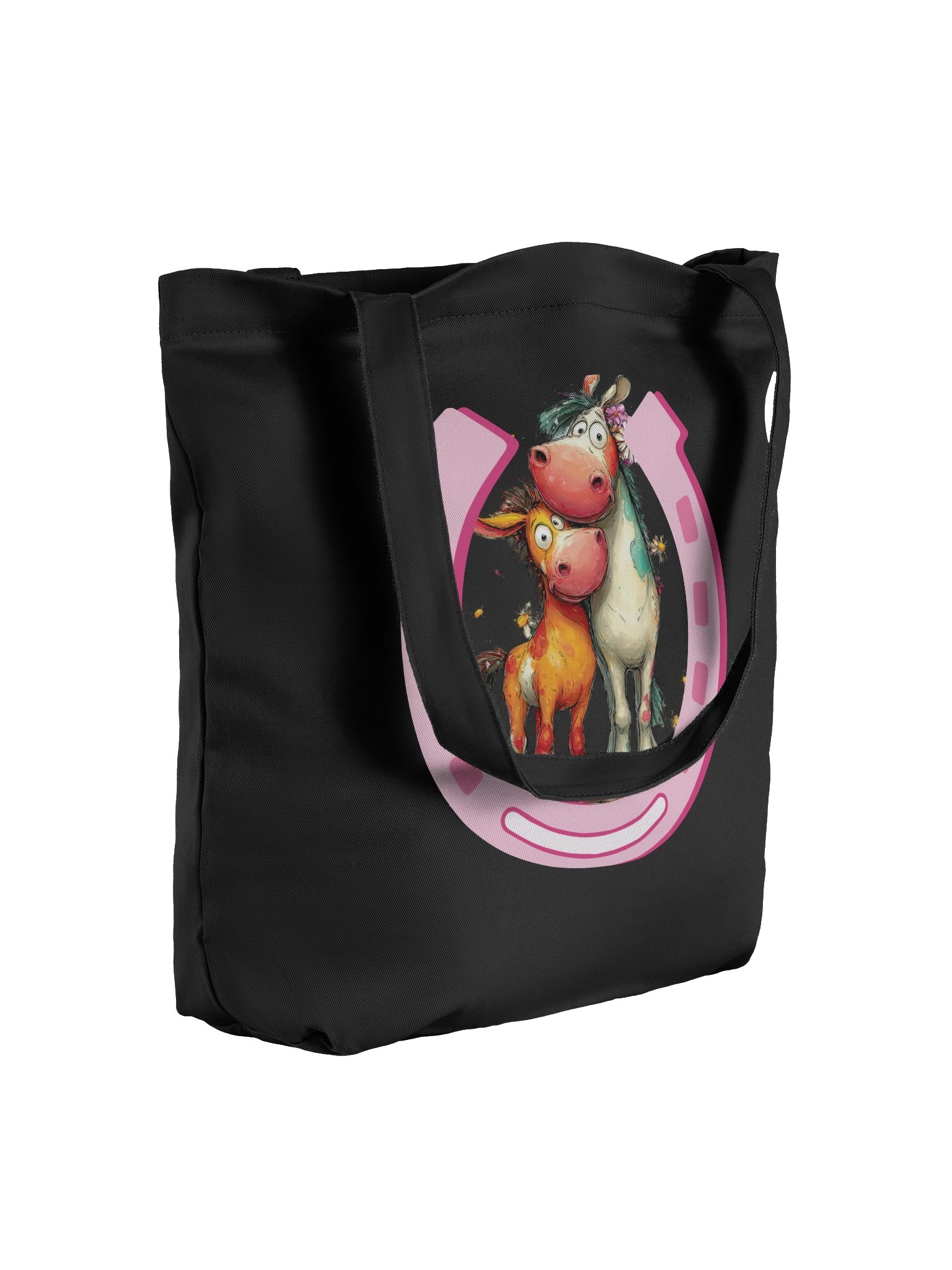 Horse and Foal Lucky Horseshoe Tote Bag product image (8)