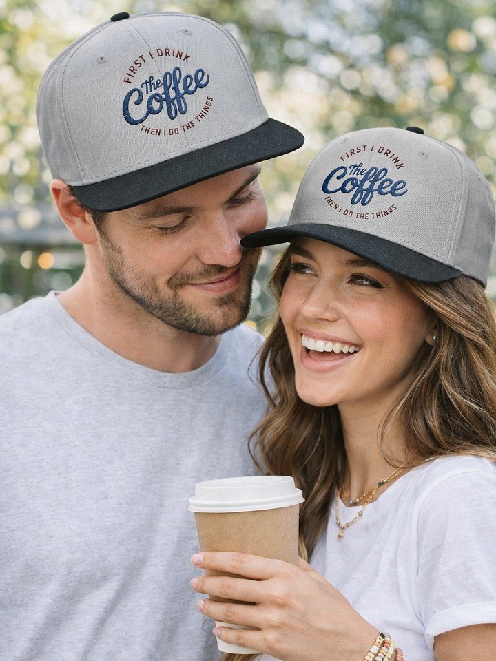Coffee Lover's Script Snapback Cap product image (1)