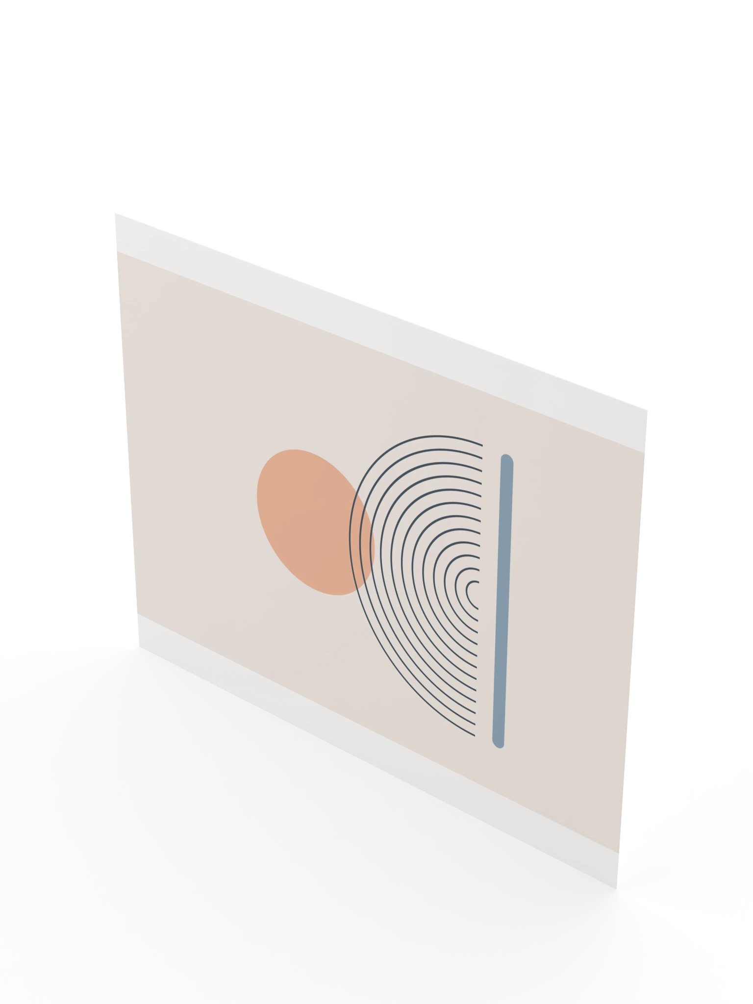 Peach Sunrise Rainbow Print | Dusty Blue Bathroom Wall Art product image (10)