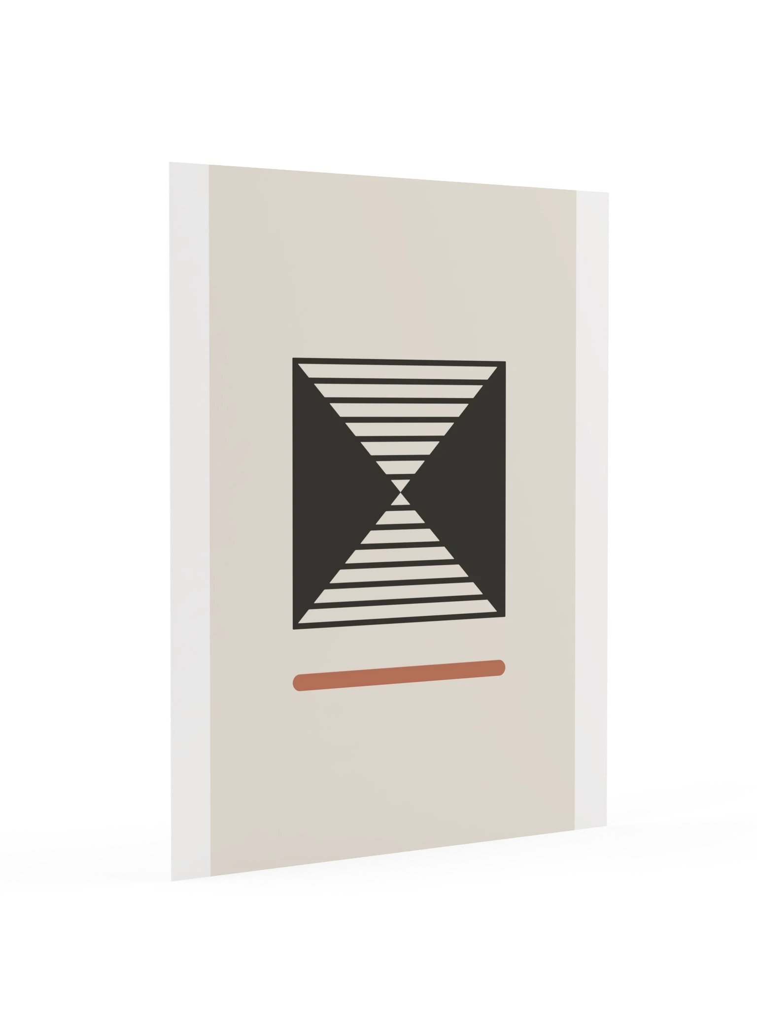 Geometric Hourglass Line Print | Black and Clay Bathroom Wall Art product image (4)