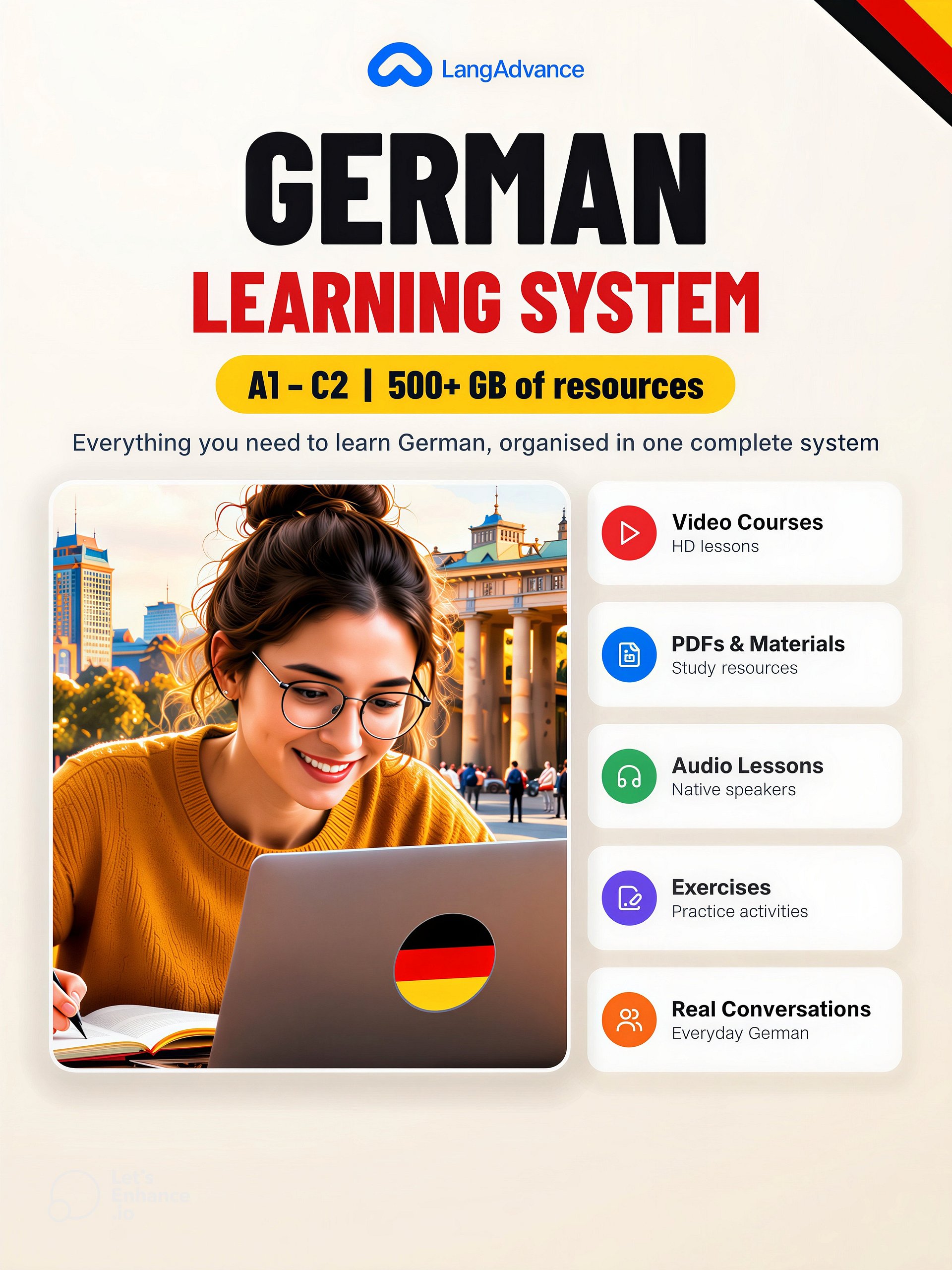 German learning system: A1–C2 + 500+ GB of resources product image (2)