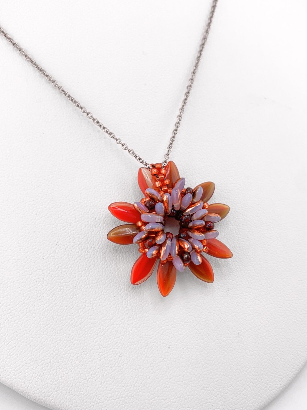 Perennial Beaded Pendant - Red Picasso - *Pendant Only* product image (2)
