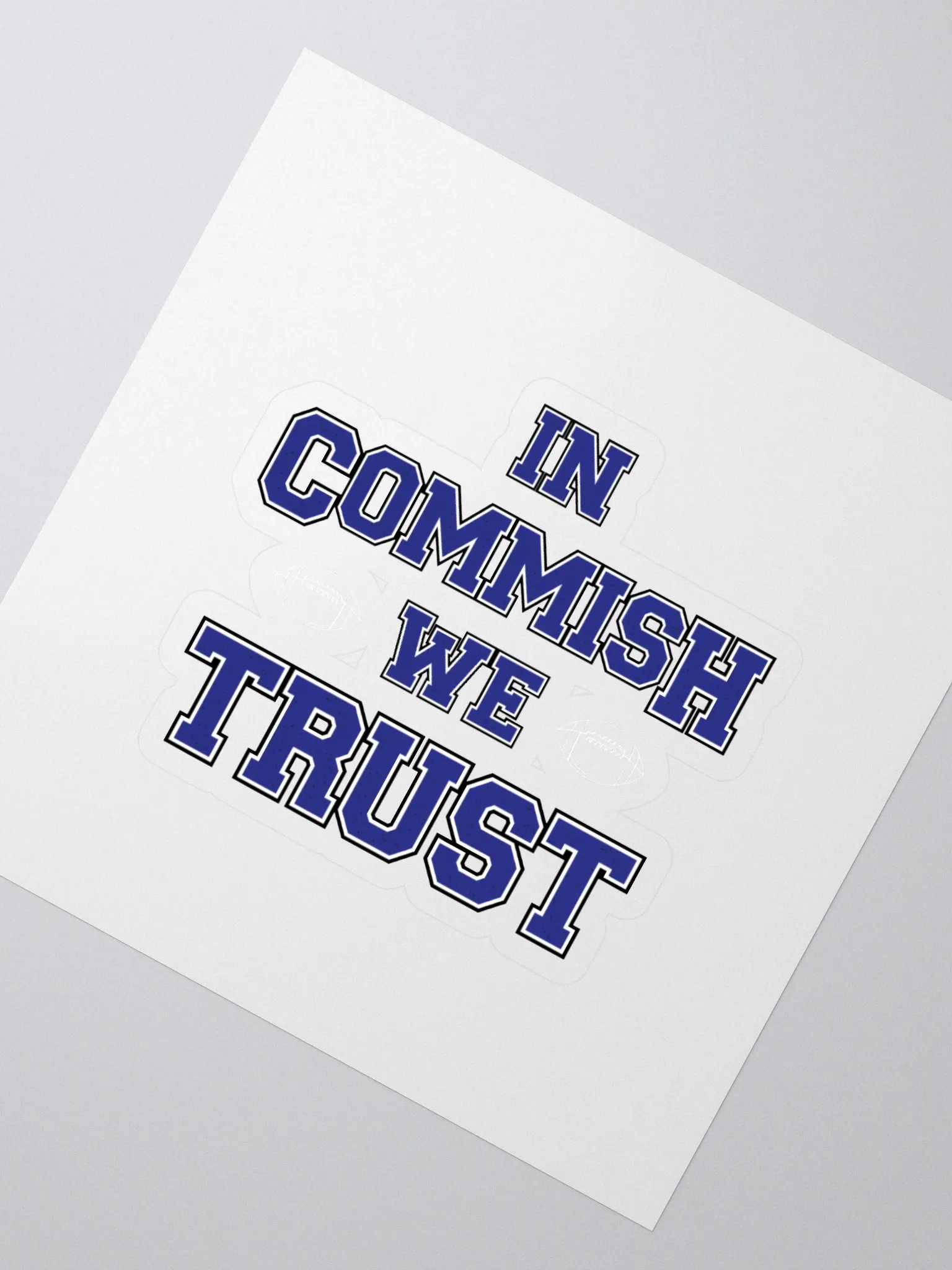 In Commish We Trust Square Sticker product image (2)