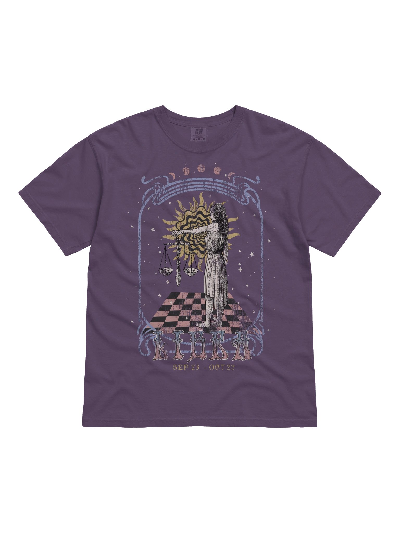 Libra Zodiac Shirt – Vintage Scales Astrology Graphic Tee (September 23 – October 22) product image (31)