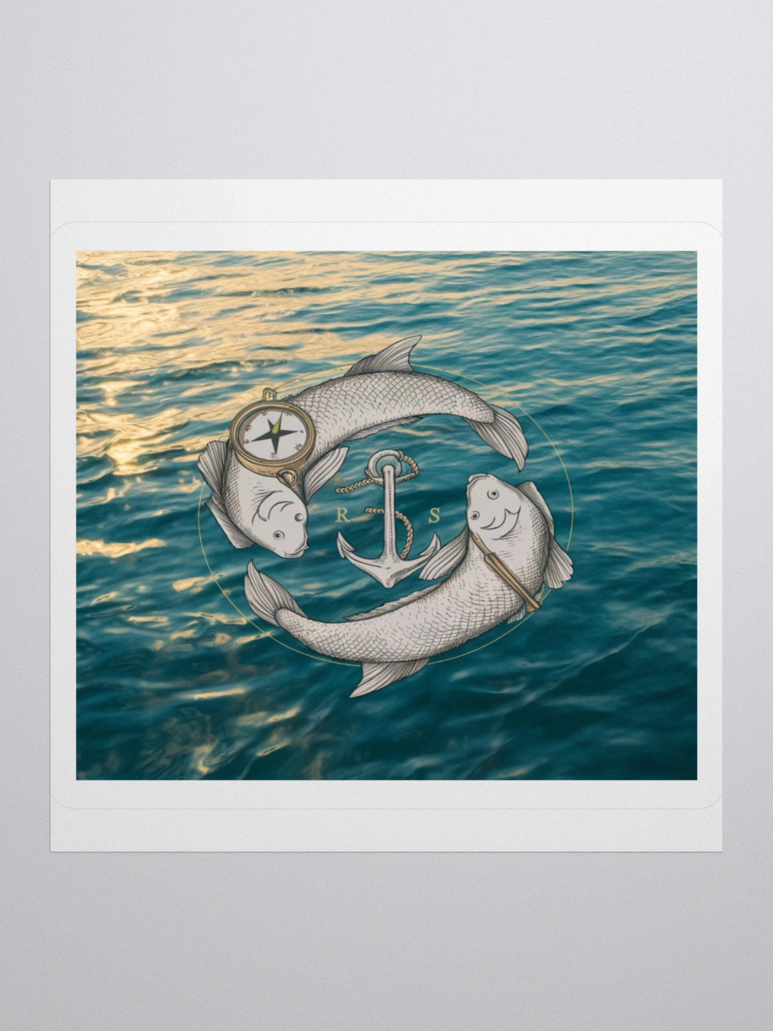 Exclusive Pisces Nautical Sticker: Dual Fish with Anchor - Perfect for Cars, Laptops, and Pisces Fans! product image (1)
