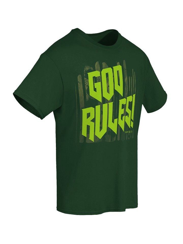 God Rules! Tee, Bold 80's Style Christian Rock T-Shirt Bible Verse Psalm 103:19 Shirt product image (2)