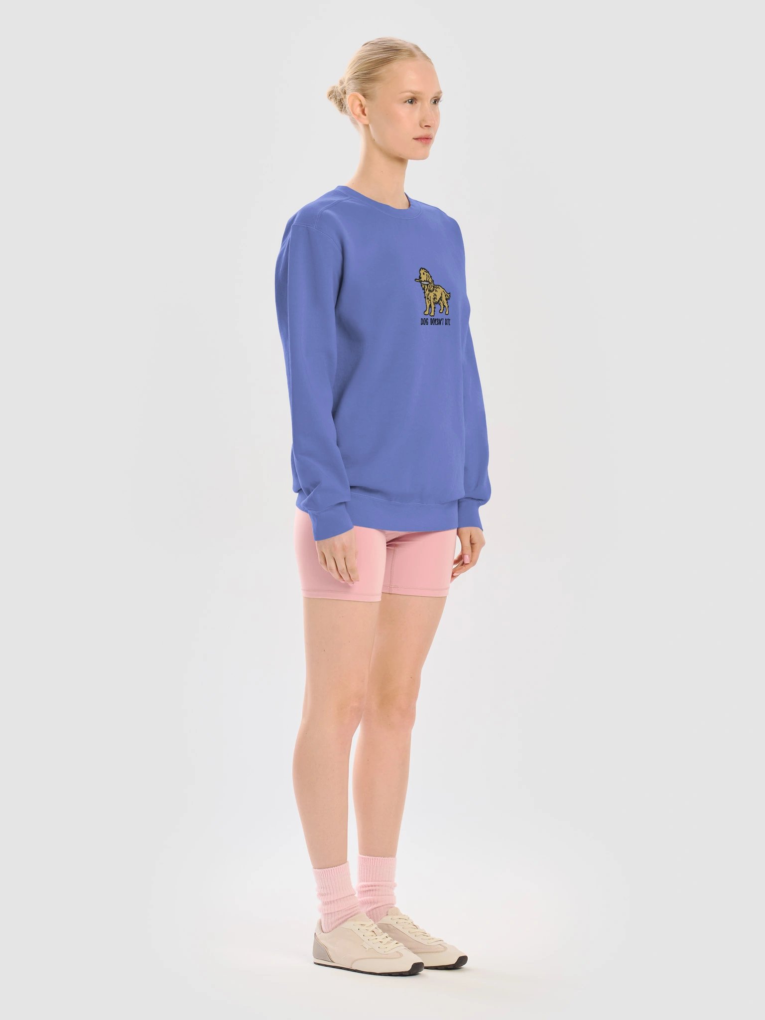 Dog Doesn't Bite Funny Chibi-Style Embroidered Premium Sweatshirt for English Cocker Spaniel(Tan) Owners product image (15)