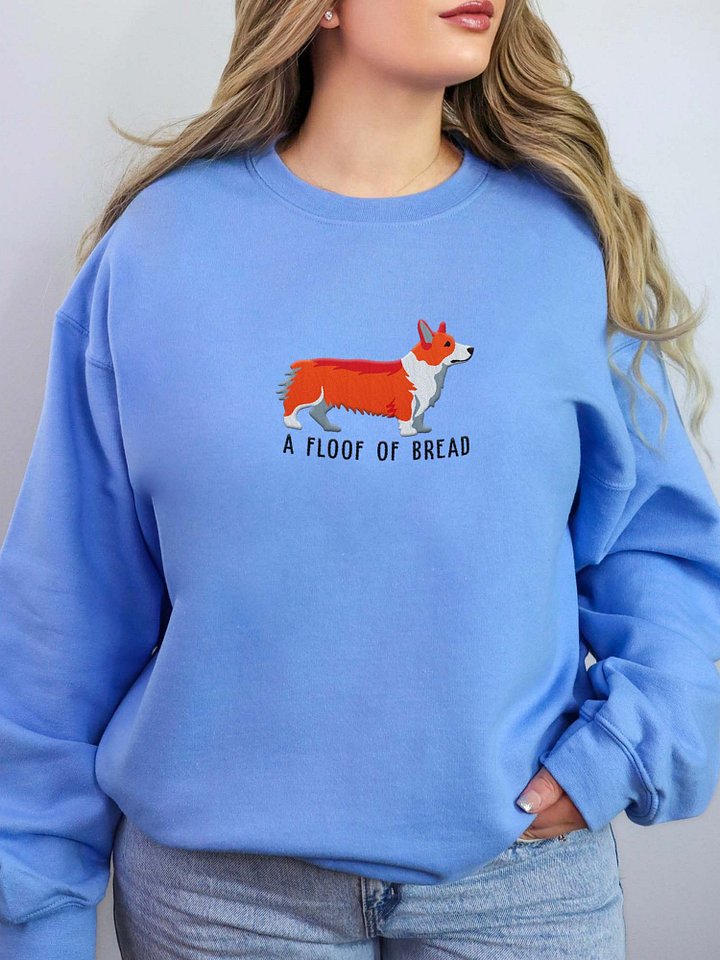 A Floof of Bread Sweatshirt (Embroidered) of a Pembroke Welsh Corgi(Red) product image (2)