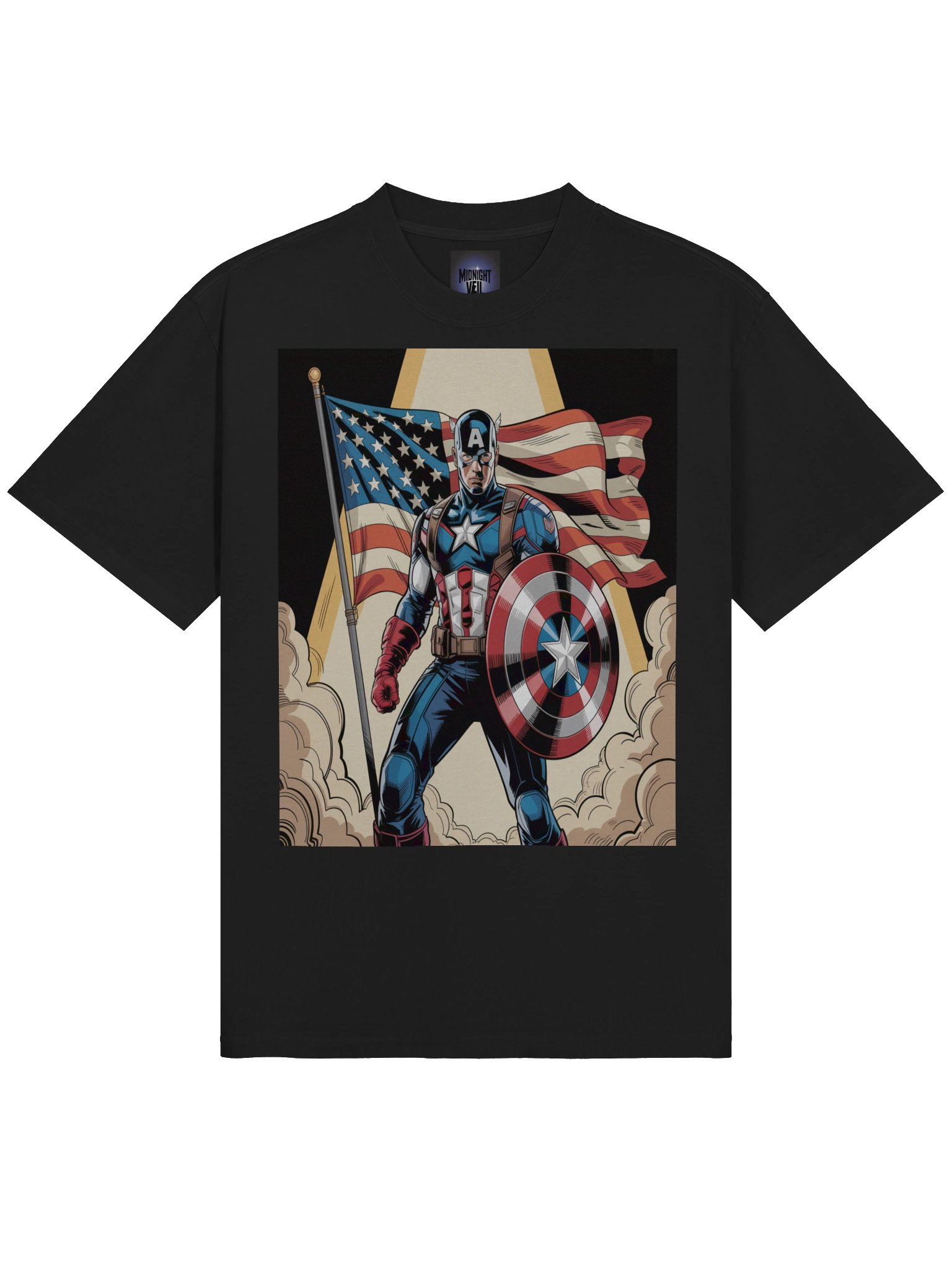 Herald's Halo: Captain America Dawn-Borne Oath Oversized Faded T-Shirt product image (5)