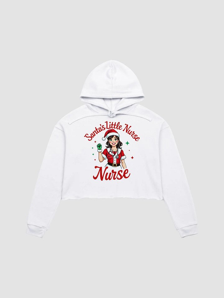 Santa's Stethoscope Little Nurse Crop Hoodie product image (9)