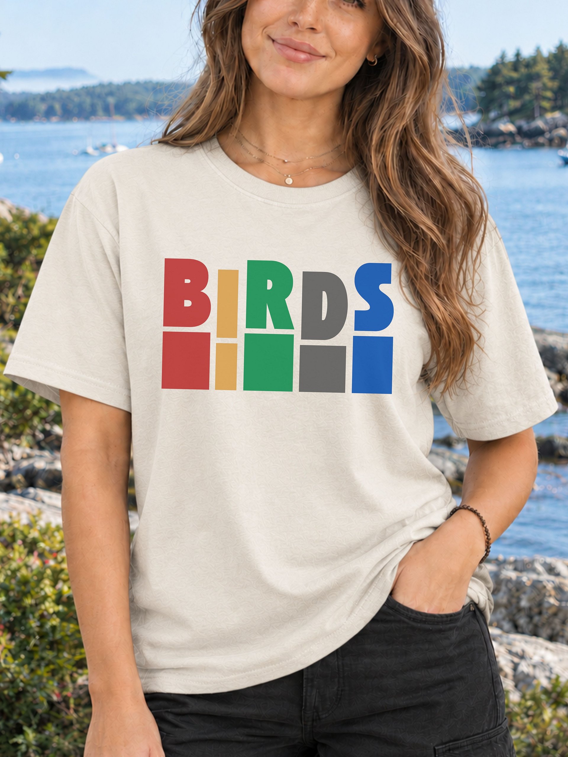 Colorful BIRDS T-Shirt – Retro Block Graphic Tee & Bird Lover Gift product image (8)