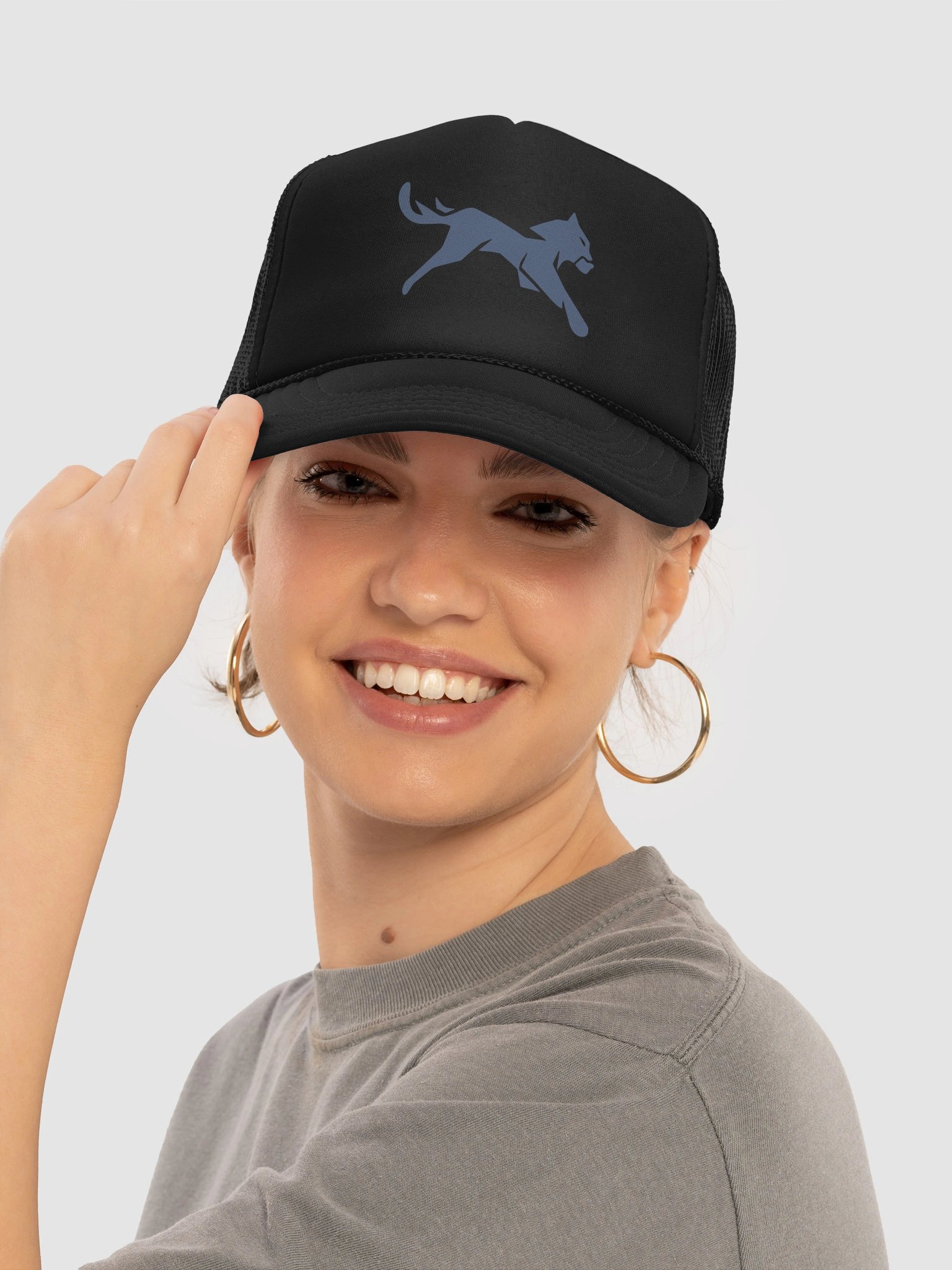 AQRA Running Cat Foam Trucker Hat product image (1)