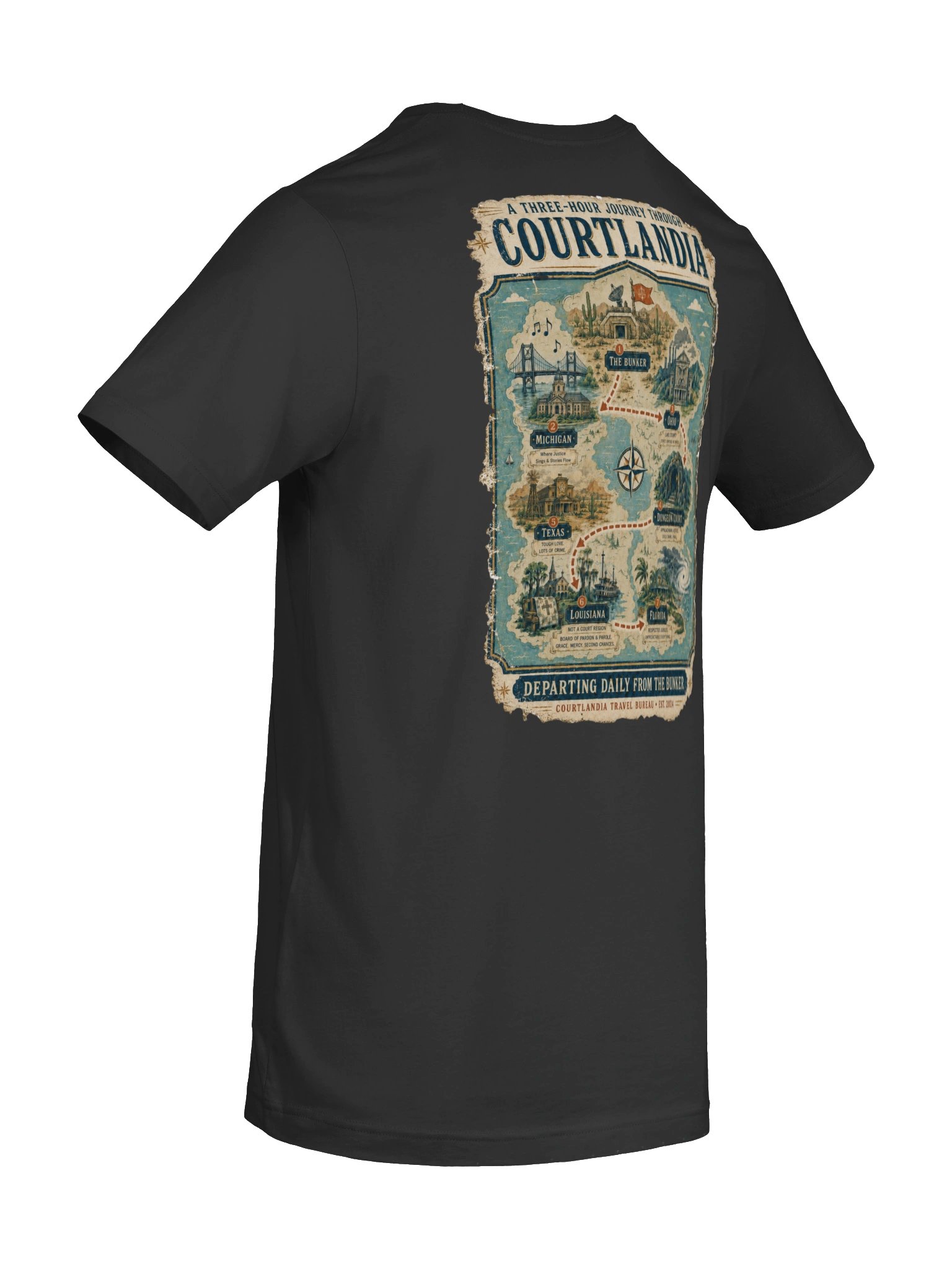 Courtlandia Travel Bureau Vintage Tourist Map Tee product image (10)