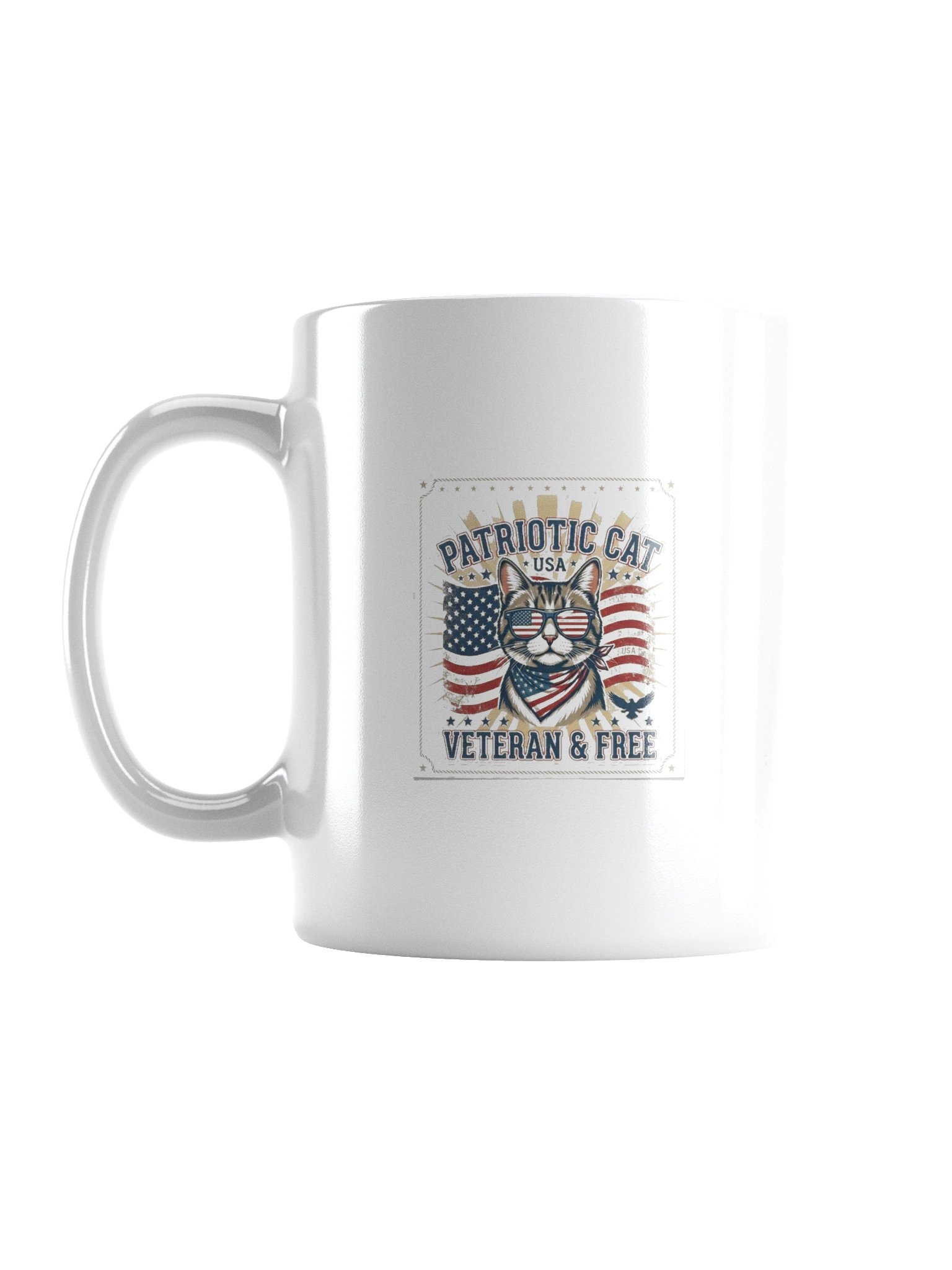 Patriotic Cat White Glossy Mug product image (1)