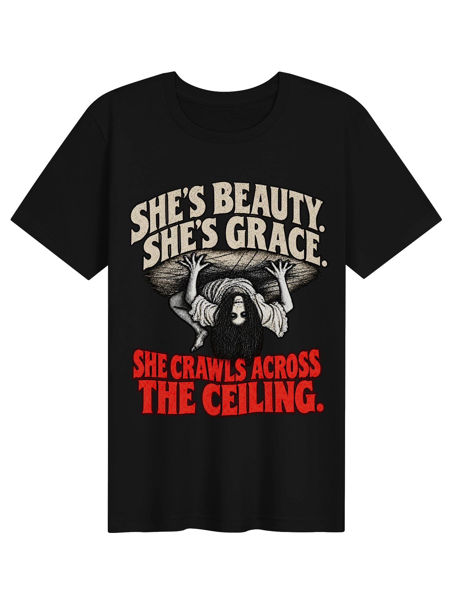She Crawls Across The Ceiling Tee | Halloween Horror Tee product image (2)