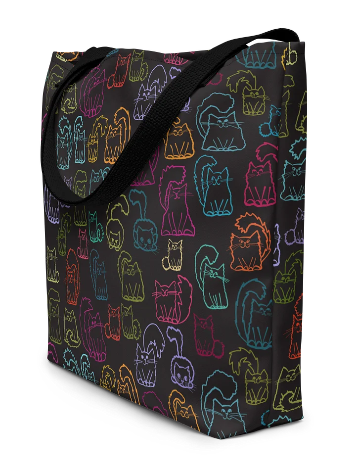 Sooo Many Cute Kitties Large Black Tote Bag product image (2)