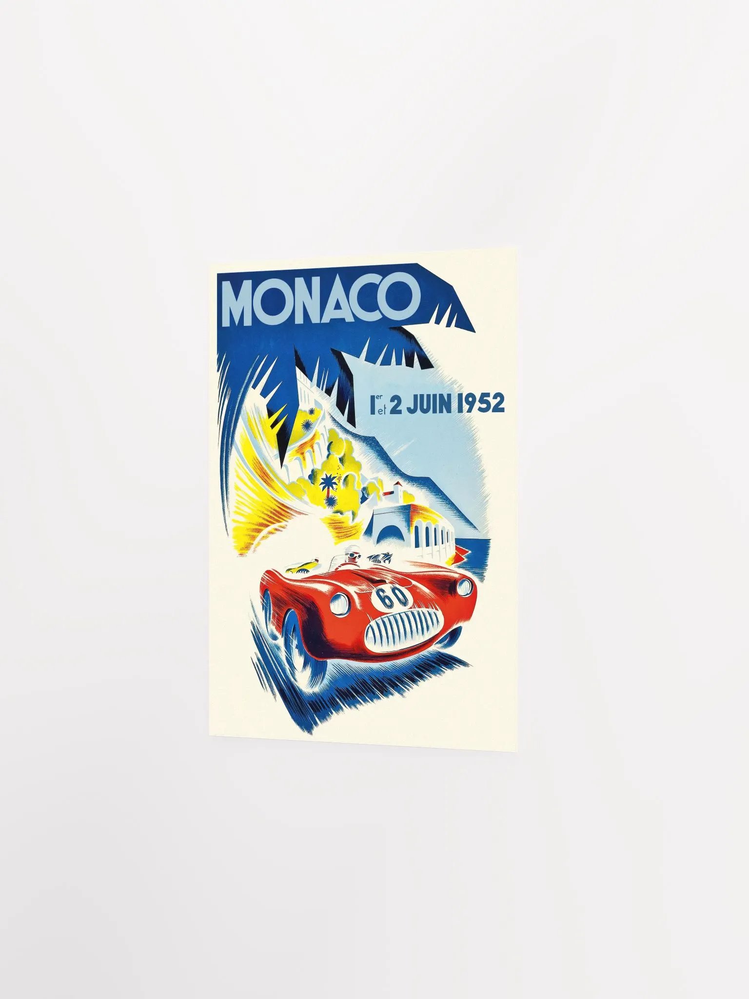 Monaco Vintage F1 Grand Prix, 1952 poster — Vintage Formula 1 poster, Monaco Grand Prix poster, retro travel poster, retro travel art product image (7)
