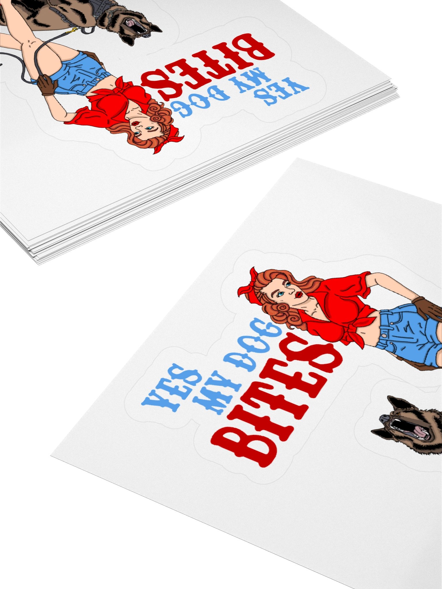 Yes My Dog Bites Pinup Sticker product image (4)