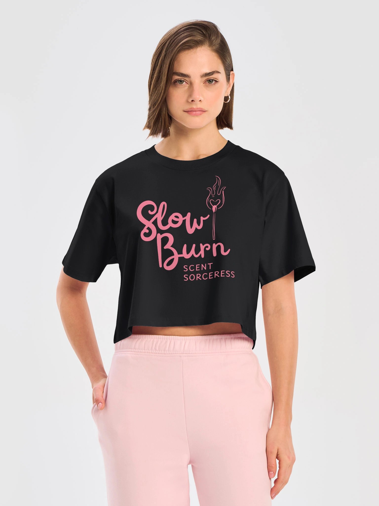 Slow Burn Sorceress | Pink Logo - Relaxed Crop product image (5)