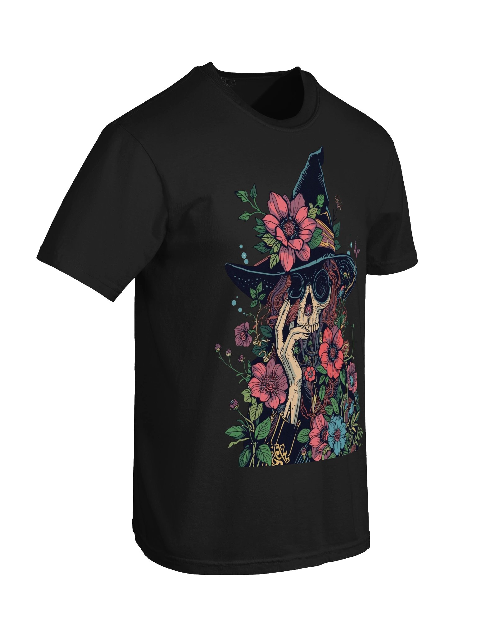 Ornate Floral Witch Skull Heavyweight Tee product image (4)
