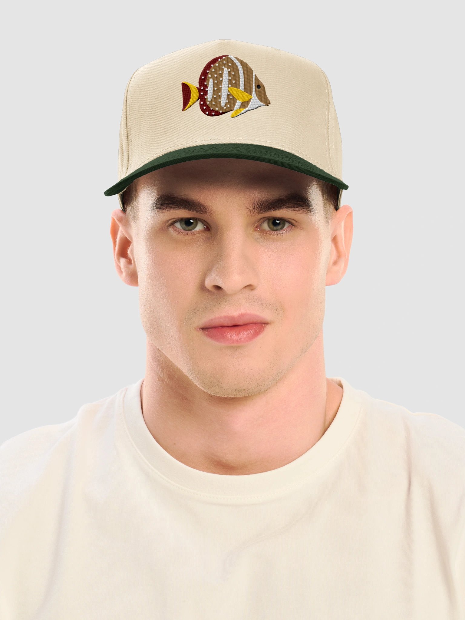 Mustard Butterflyfish Embroidered Mid-Profile Baseball Cap | Saltwater Reef Aquarium Fish Hat product image (2)