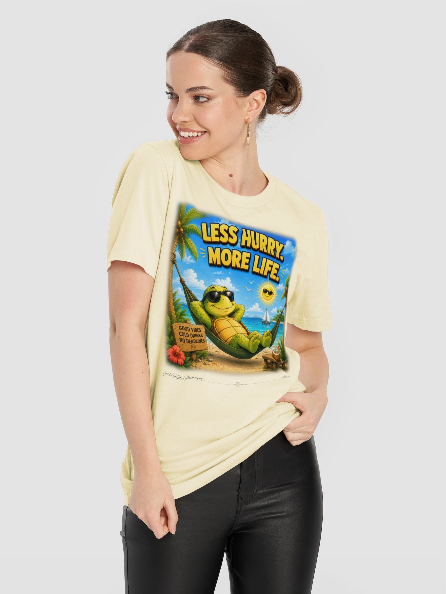 LESS HURRY. MORE LIFE. — Bella+Canvas 3001 Supersoft T-Shirt product image (3)
