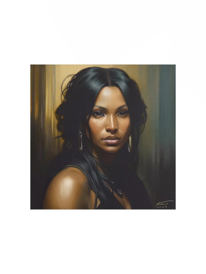 JULIA: Melancholic Portrait Painting (10x10 Print) product image (1)