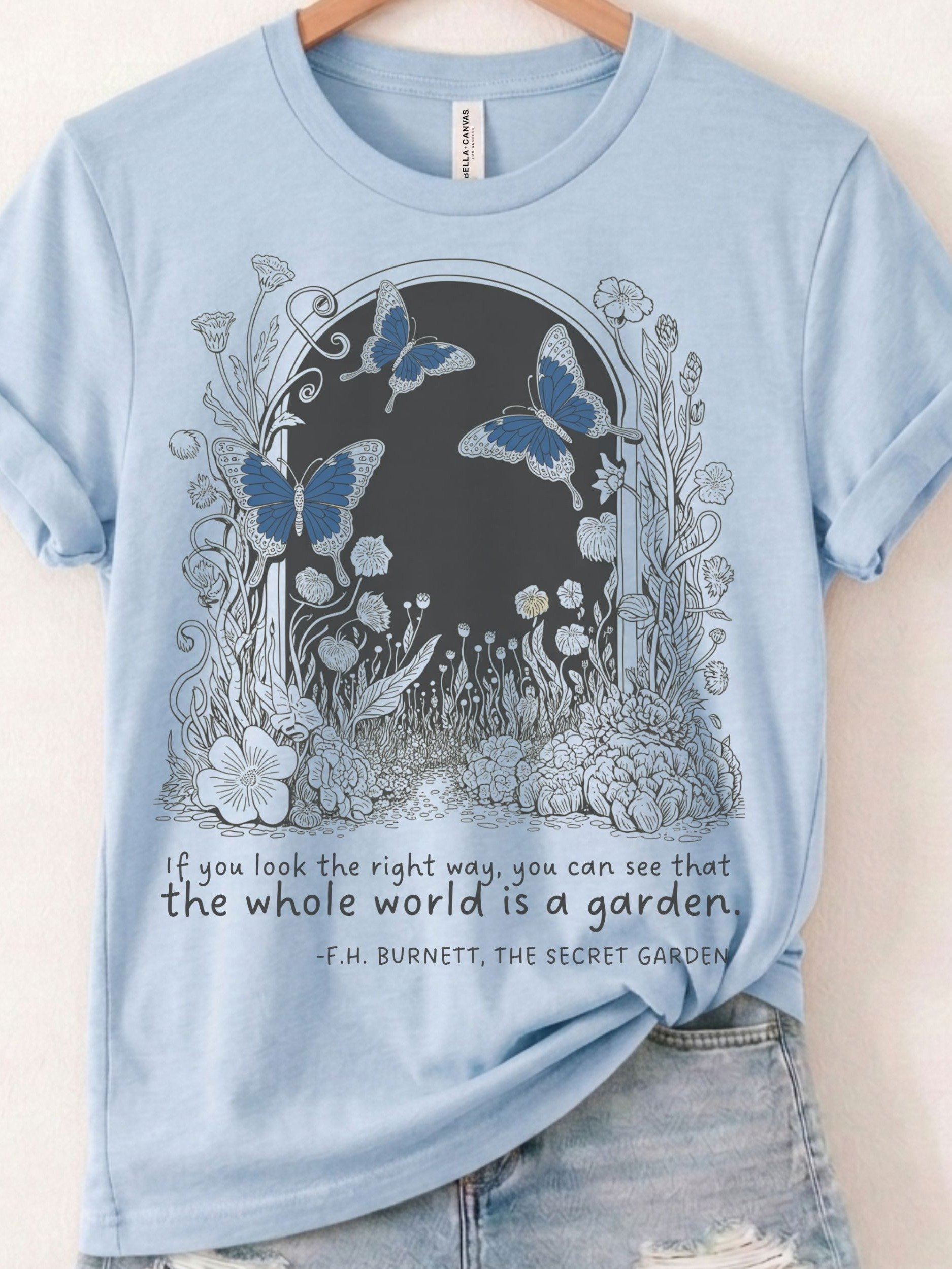 Secret Garden Quote Tee, "Whole World Is a Garden" Butterfly Graphic product image (1)