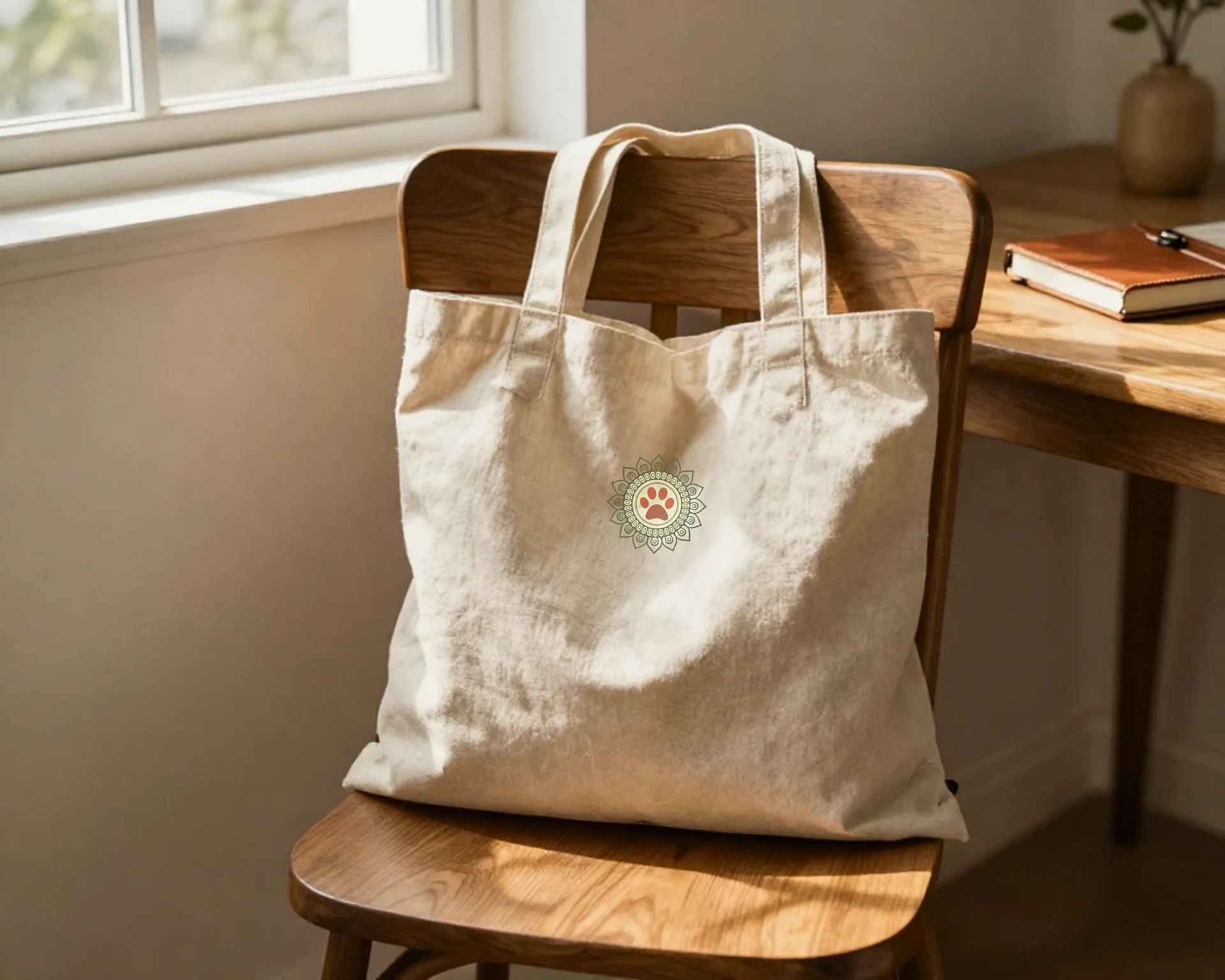 Paws and Reflect Mandala Paw Print Yoga Tote Bag - Fall Edition product image (1)