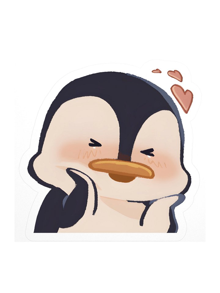 Blushy Penguin Sticker product image (1)