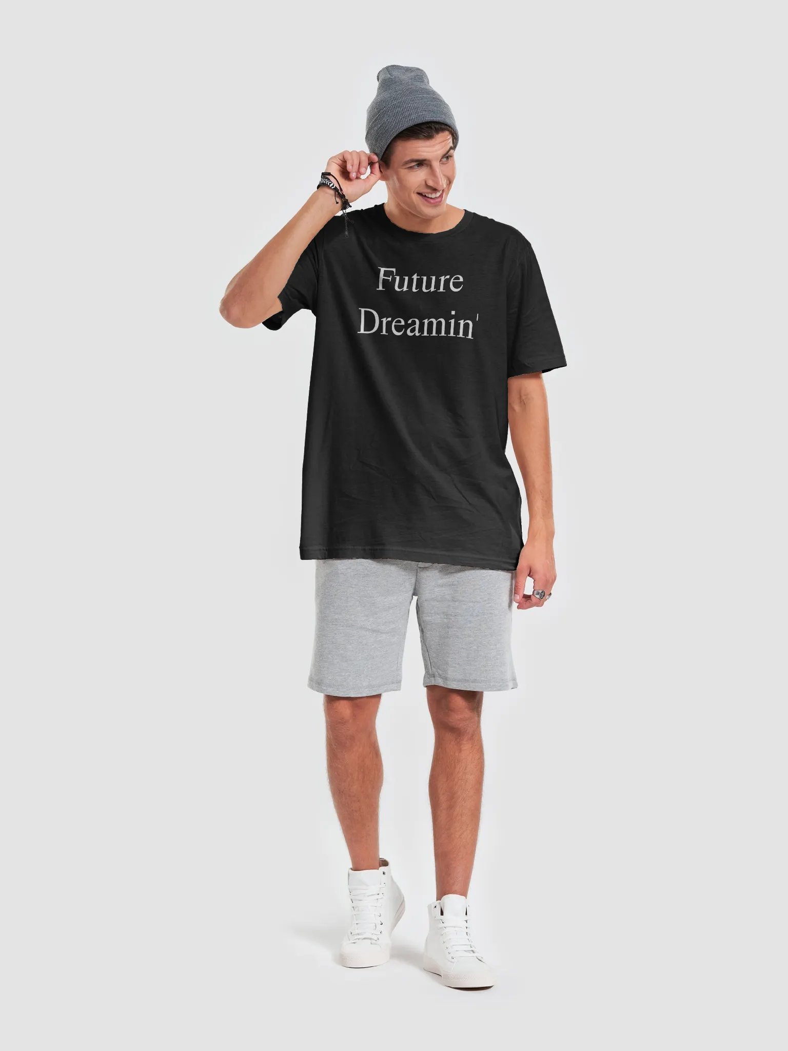 Future Dreamin' Unisex Soft T-Shirt with White Letters | Basic Design product image (6)