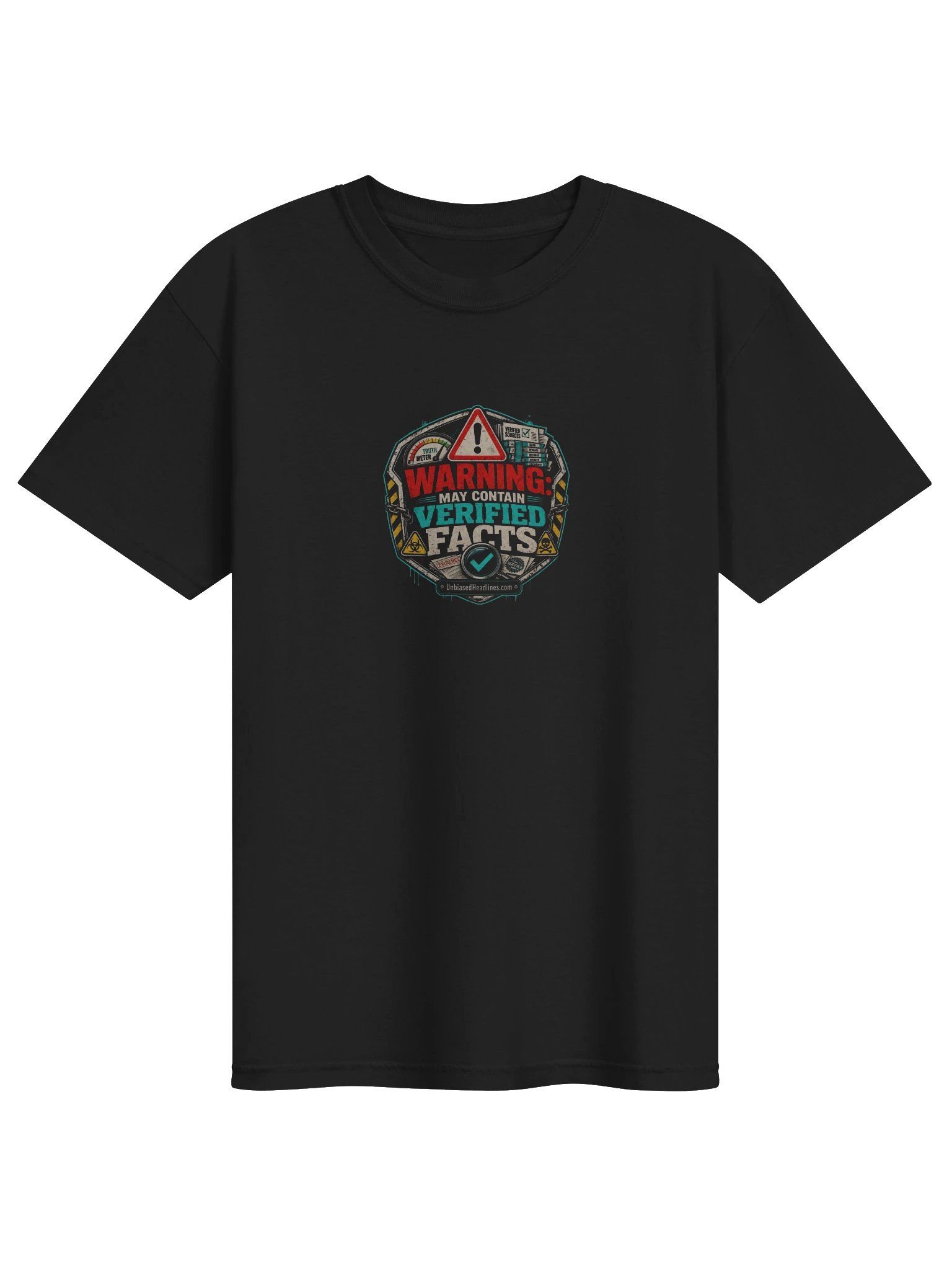 Warning: May Contain Verified Facts Tee - Large Front product image (1)