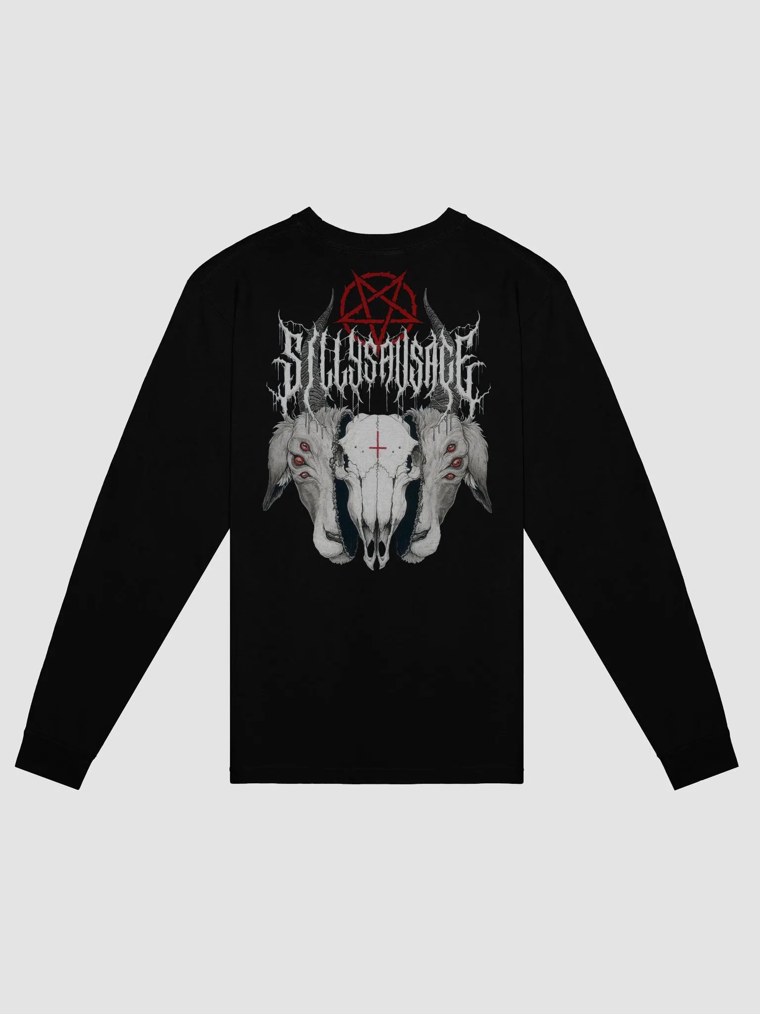Sillysau5age Deathmetal Longsleeve T-Shirt (Red) product image (2)