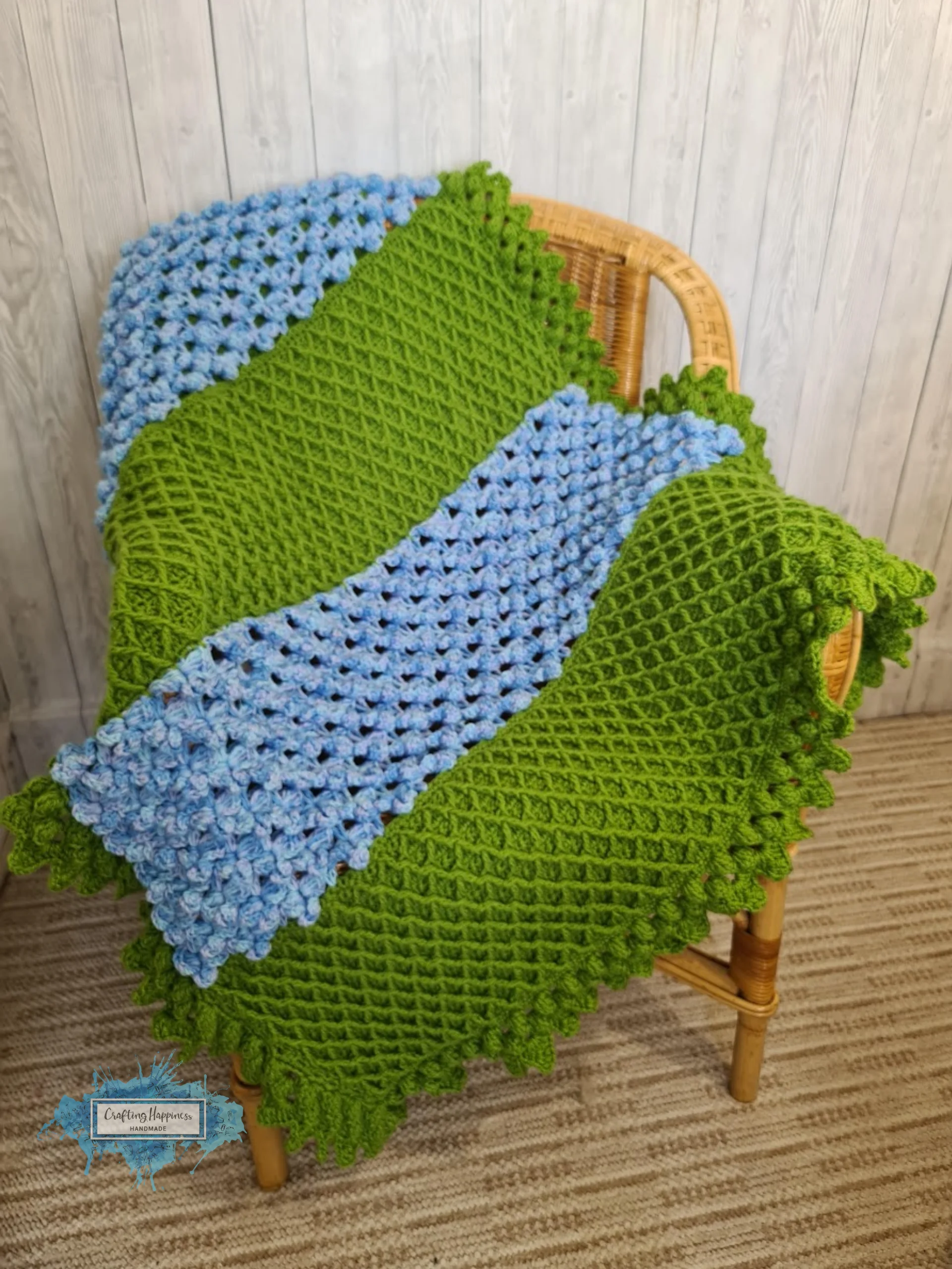 Trellis Flowers Crochet Baby Blanket Pattern | Lapghan Afghan (PDF Pattern) product image (1)