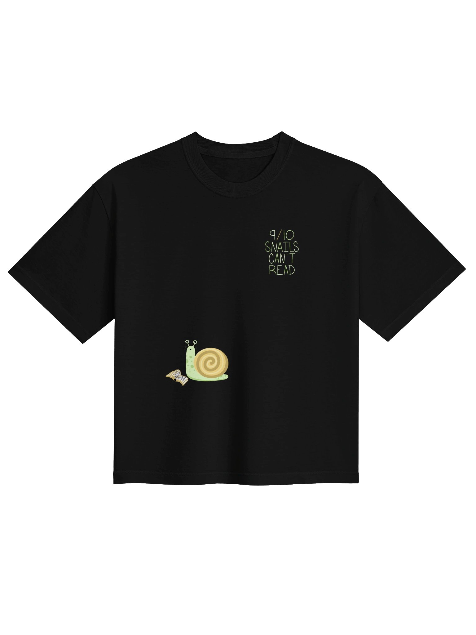 9/10 Snails Can't Read - Boxy Crop Top product image (1)