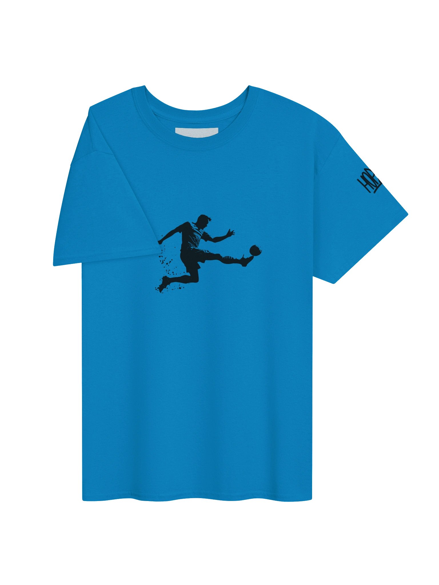 Football Player Silhouette Blue T-Shirt – Premium Unisex Soccer Graphic Tee product image (3)
