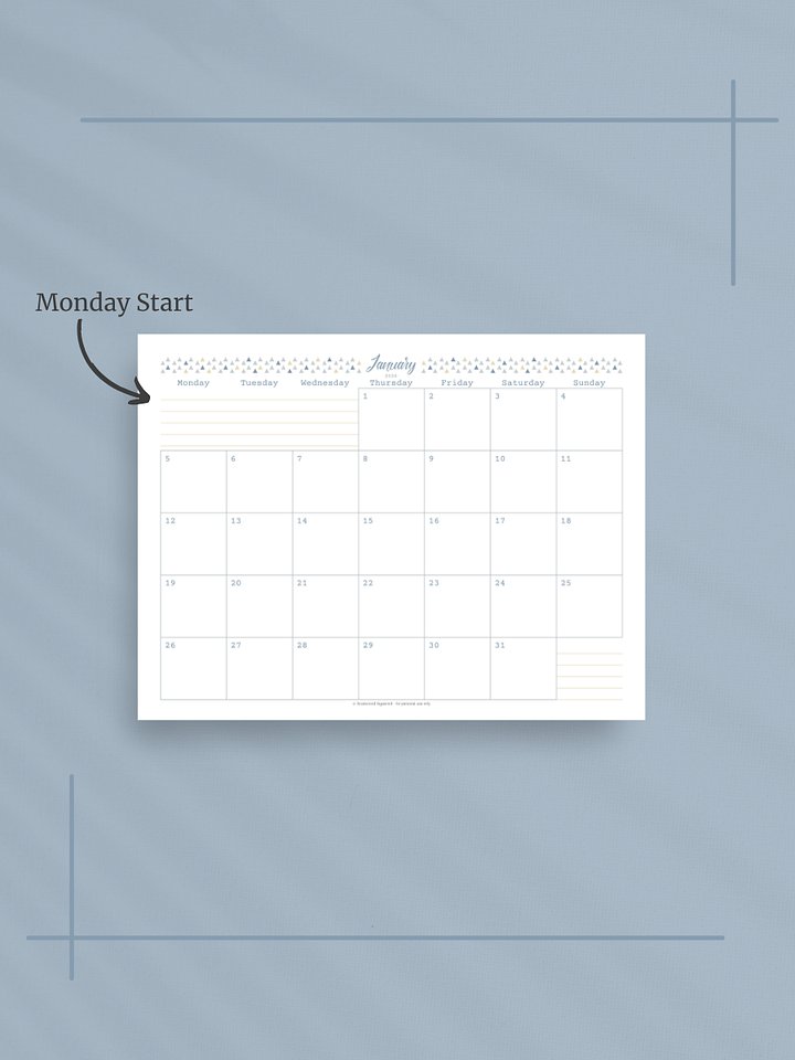 Coastal Dreams 2026 Calendar - Single Page per Month, Monday Start, Letter Size product image (2)