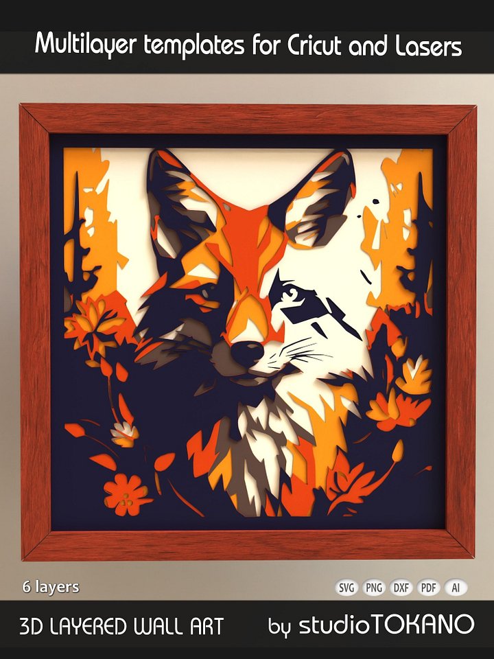 Fox in Forest Layered Template product image (1)