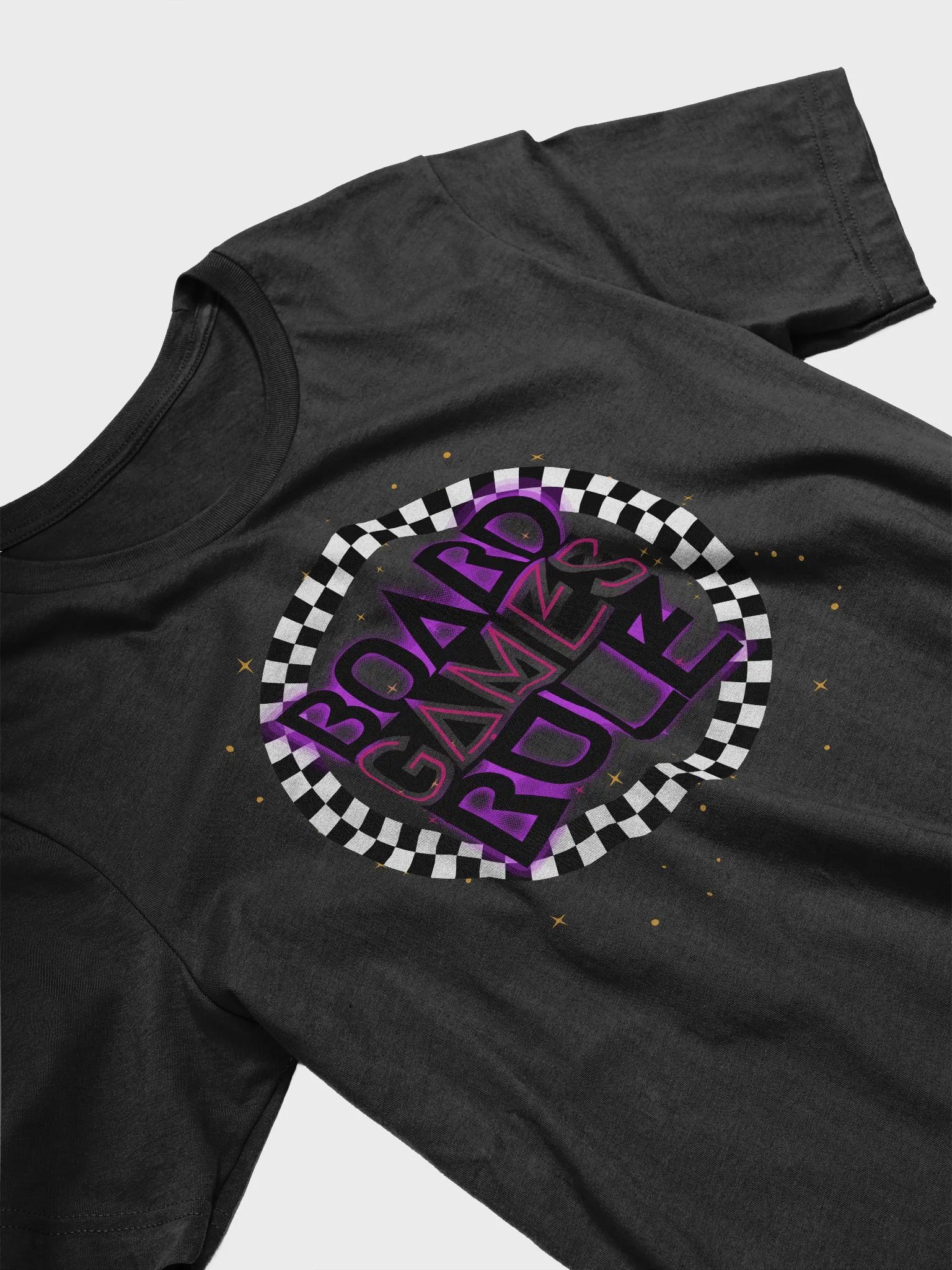 90s Neon Checkerboard Disco Board Game Shirt, Purple Pink Black White Unisex T-shirt, Board Games Rule product image (6)