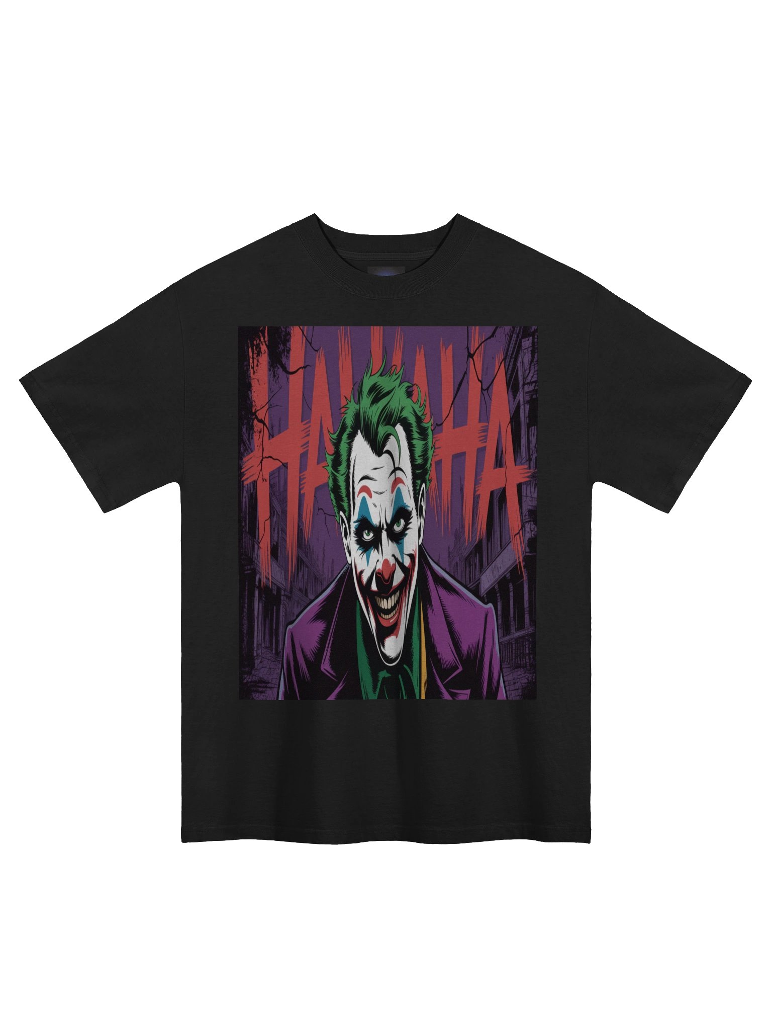 Joker 'HAHAHA' Shadowed Cackle Oversized Faded T-Shirt product image (3)