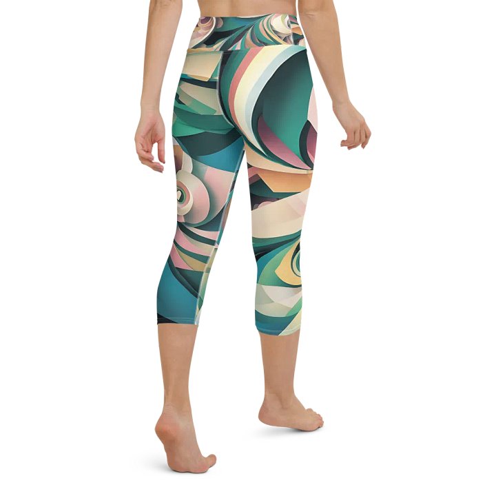 Abstract Lithographic Pattern Design Yoga Capri Legging - V6 product image (1)