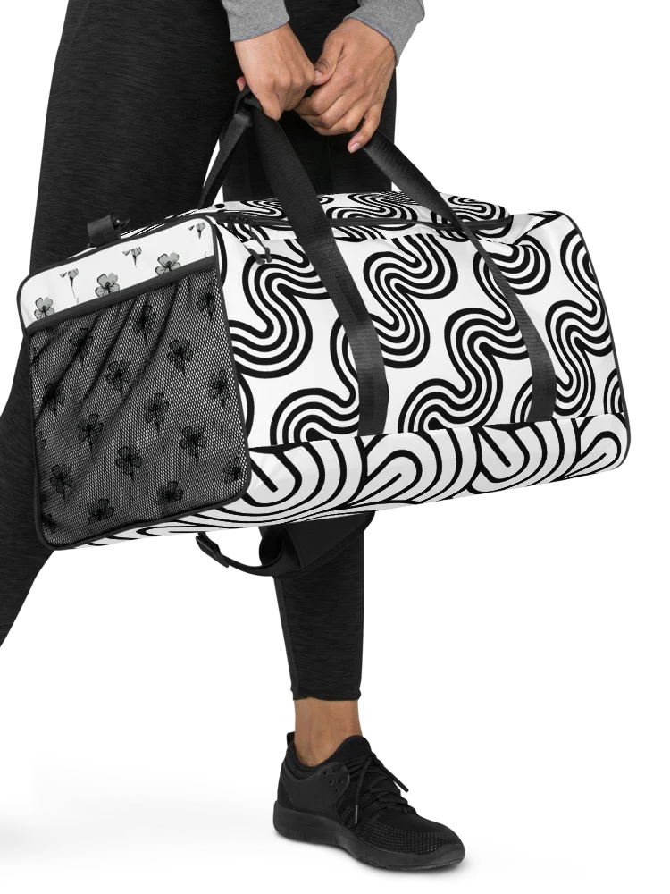 Monochrome Waves Duffel Bag product image (5)