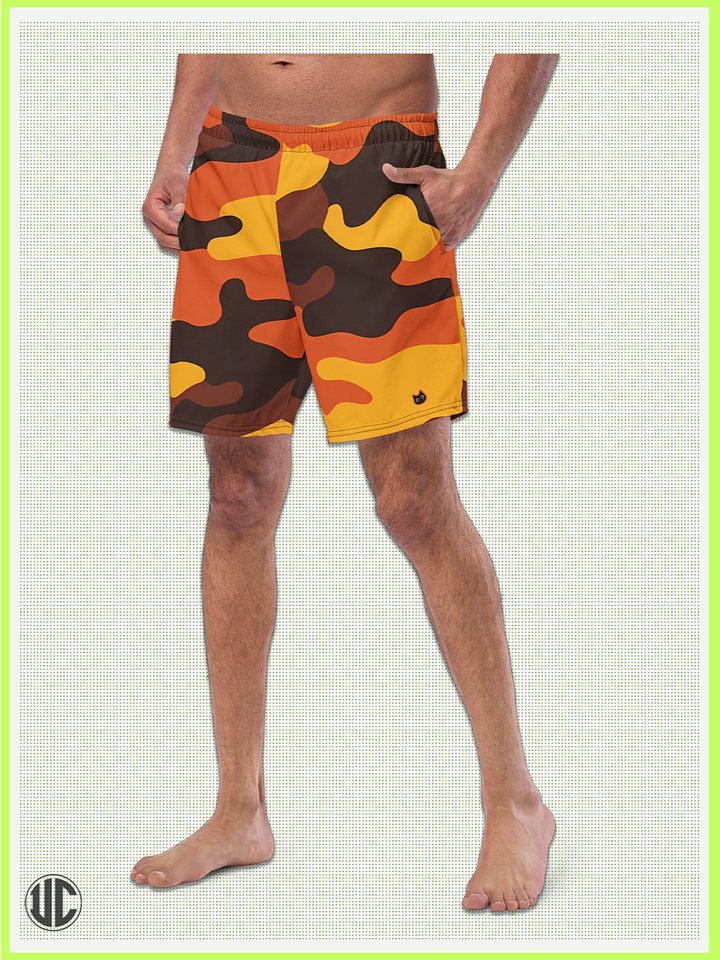 Savage Sunset Orange Camo – Men’s Swim Trunks product image (1)