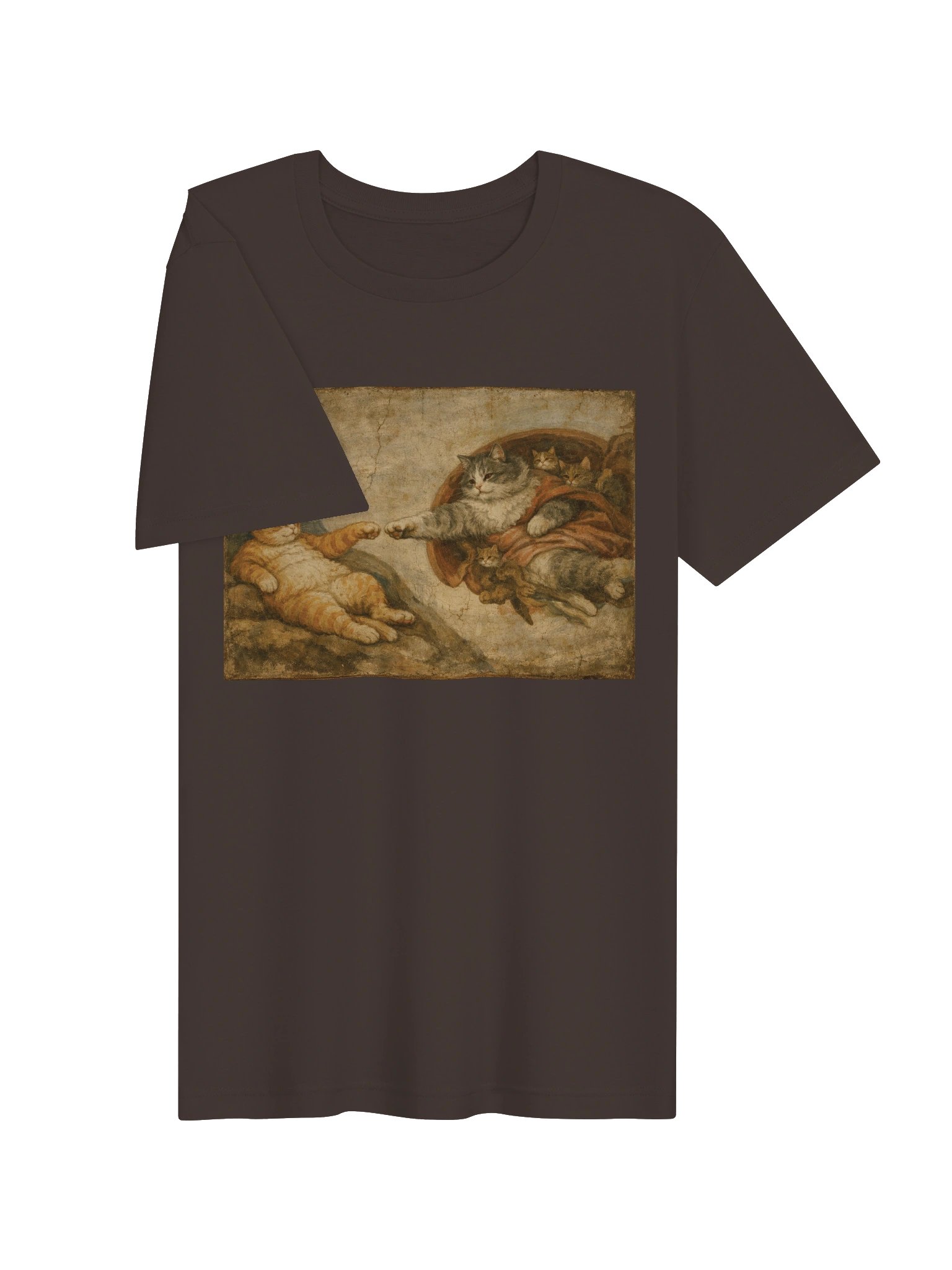 The Creation of Meow T-Shirt | Funny Renaissance Cat Art Tee for Cat Lovers product image (5)
