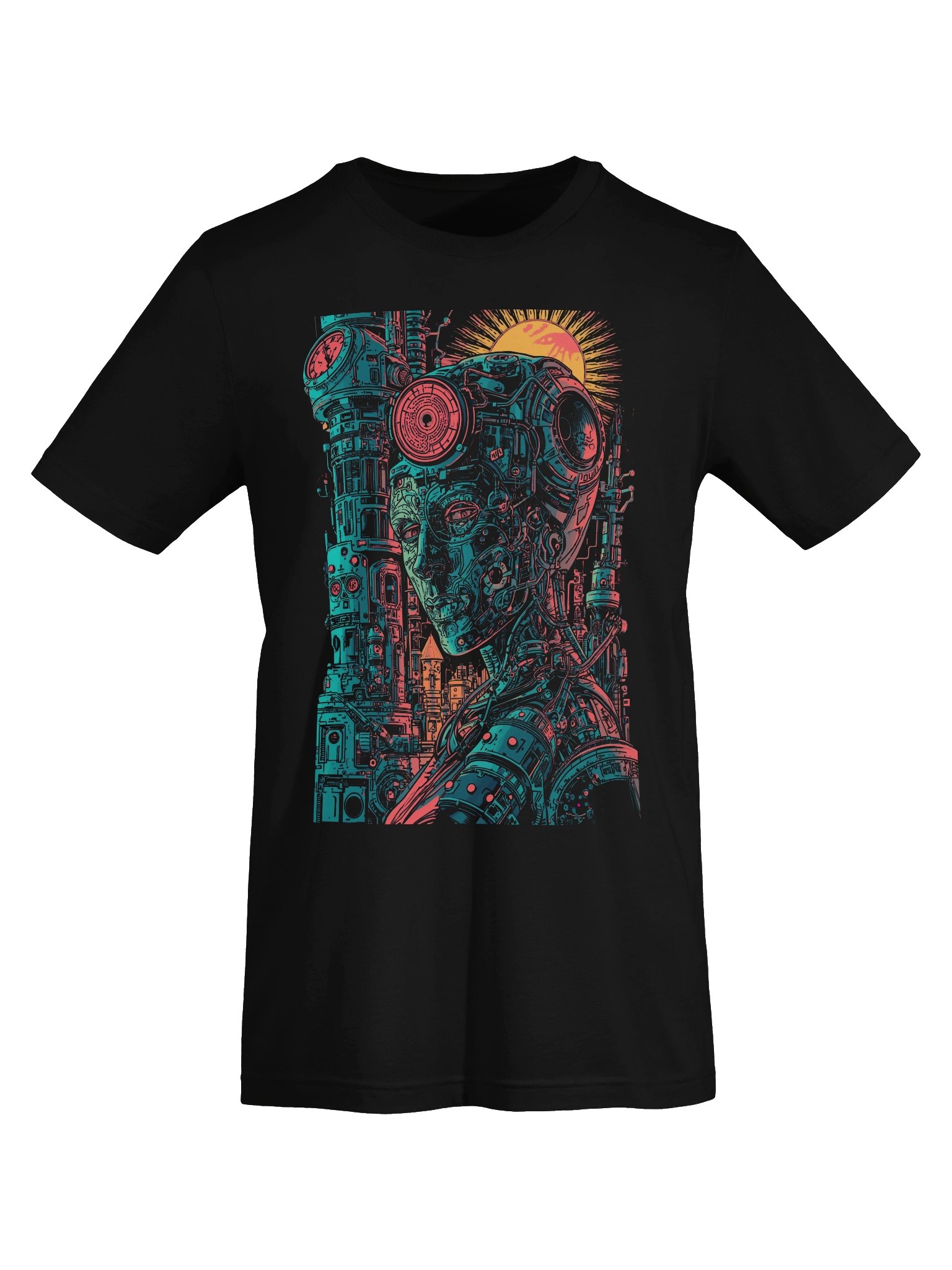 Neon Cyborg Sun Lightweight T-Shirt product image (4)