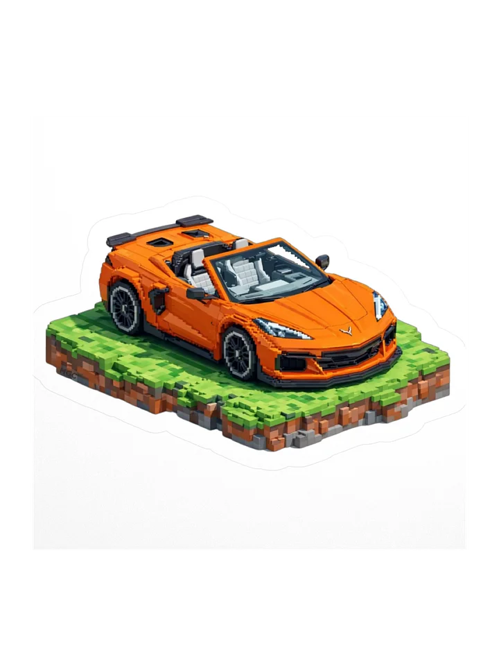 Orange Corvette Z06 Sticker (Pixel, Retro, Minecraft) product image (2)