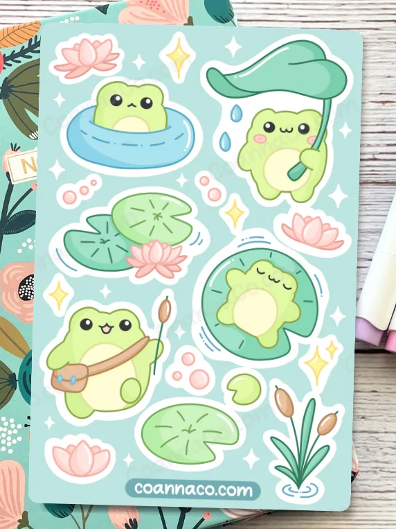 Froggies Coloring Sticker Sheet product image (3)